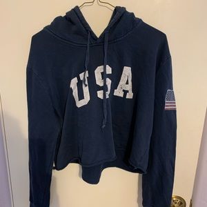 Brandy Melville cropped USA sweatshirt